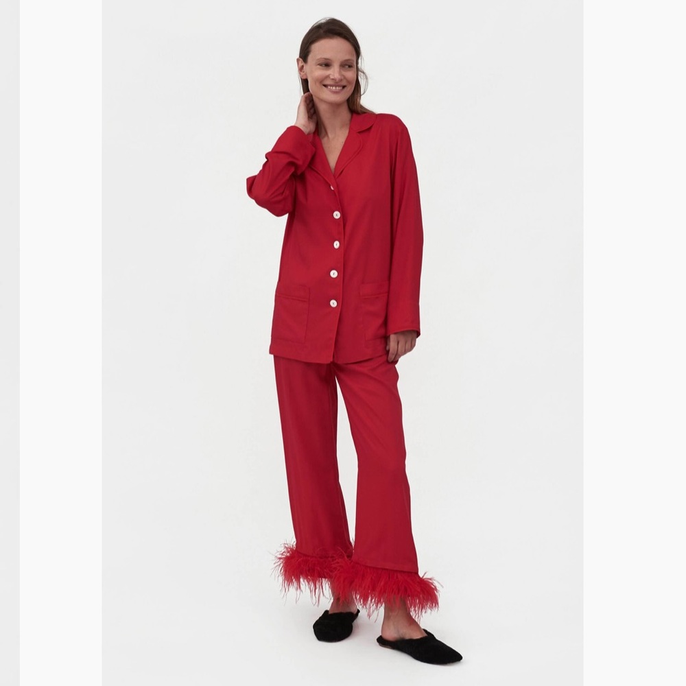 Sleeper Party Pajamas Feather Set Red